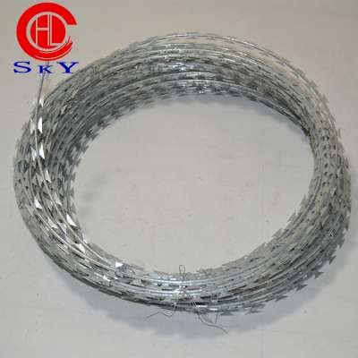 Best selling Low price hot dipped galvanized twisted braided barbed and razor fence wire